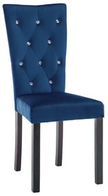Cadeiras de jantar 2 pcs veludo azul-escuro