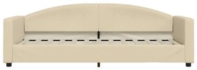 Sofá-cama com gavetão e gavetas 80x200 cm tecido cor creme