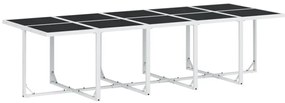 11 pcs conj. de jantar p/ jardim c/ almofadões textilene branco