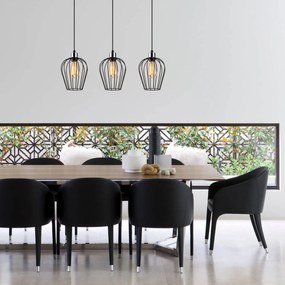 Candeeiro Chandelier Tel – Preto – 70 x 20 cm
