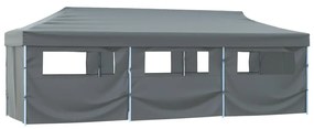 Tenda para festas pop-up dobrável c/ 8 paredes 3x9 m antracite