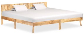 Estrutura de cama madeira de mangueira maciça 200x200 cm