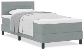 Cama Box Spring com Colchão Cinza Claro 80x200 cm Tecido