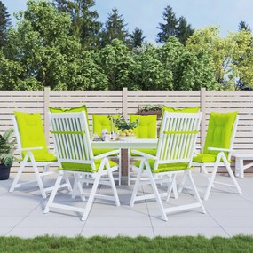 vidaXL Almofadões cadeiras altas de jardim 6pcs tecido verde brilhante