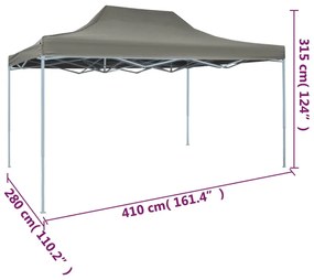 Tenda dobrável profissional para festas 3x4 m aço antracite
