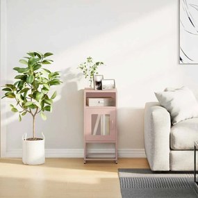 Mesa de cabeceira 36x39x78 cm aço laminado a frio rosa