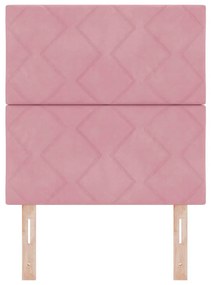 Cabeceira LED Blocos de Diamante Rosa 80 cm em Veludo