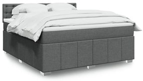 Cama com molas/colchão 180x200 cm tecido cinzento-escuro