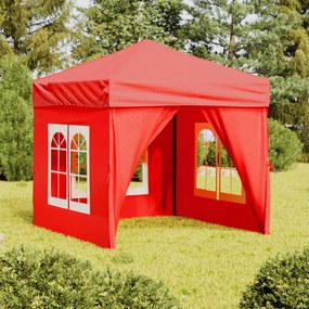 vidaXL Tenda para festas dobrável com paredes laterais 2x2 m vermelho