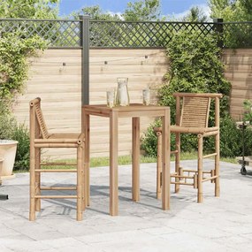 vidaXL Bancos de bar 2 pcs bambu