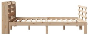 Estrutura de cama com cabeceira 140x200 cm pinho maciço
