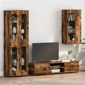 vidaXL Estante de Parede com porta Carvalho fumado 55 x 29 x 100 cm