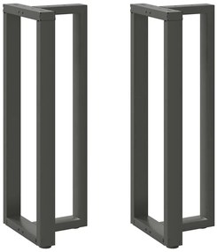 vidaXL Pés para mesa de bar em forma de T, 2 peças, antracite, 50x35x(110-111) cm, aço