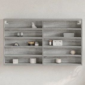 Armário vitrine 100x15x58 cm derivados de madeira cinza sonoma