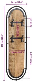 Bengaleiros de parede c/ 4 ganchos 2pcs mangueira áspera maciça