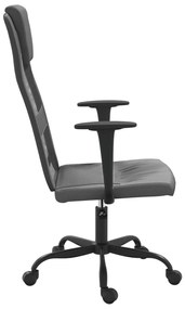 Cadeira de escritório tecido de malha e couro artificial cinza