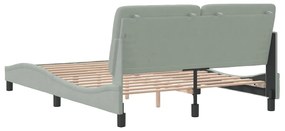 Estrutura de cama sem colchão 140x200 cm veludo cinzento-claro