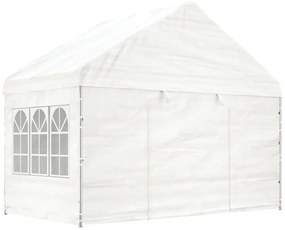 Gazebo com telhado 15,61x4,08x3,22 m polietileno branco