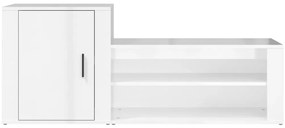 Sapateira 130x35x54 cm derivados de madeira branco brilhante