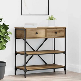 vidaXL Mesa de Console Carvalho Artesanal 75x34.5x75 cm Madeira Engenheirada