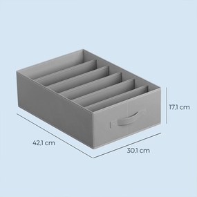 Conjunto de 6 peças Organizador para roupeiro , organizadores dobráveis para gavetas com 6 compartimentos Cinzento