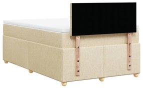 Cama boxspring com colchão 120x190 cm tecido cor creme