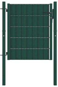vidaXL Portão de cerca 100x81 cm PVC e aço verde