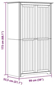 Roupeiro BODO 101x52x176,5 cm madeira de pinho maciça branco