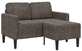 vidaXL Sofá 2 lugares com Chaise em L 125 cm couro artificial
