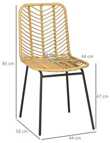 Conjunto de 2 Cadeiras Cardini em Vime - Design Natura