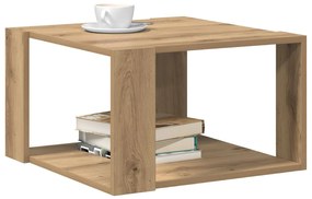 Mesa de Café Carvalho Artesanal 51,5x51,5x30 cm Madeira Engenheirada