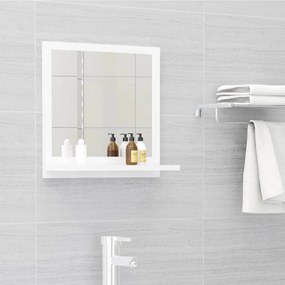 vidaXL Espelho de casa de banho 40x10,5x37cm contrap. branco brilhante