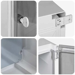 Armário de Controle IP65 à Prova d'Água Cinza 30x16,5x40 cm de Plástic