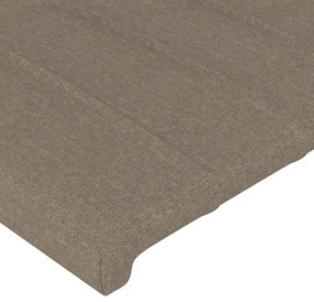 Cabeceira cama abas tecido 147x23x78/88 cm cinzento-acastanhado