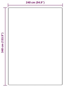 Tapete Shaggy vidaXL com Base de Látex Cinza Escuro 240x340 cm