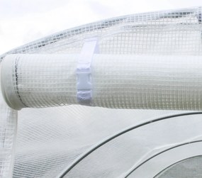 Cobertura de Estufa de Túnel (ESTRUTURA NÃO INCLUIDA) 3x3x2m Cobertura de Substituição de Estufa Polietileno com 6 Janelas e Portas Enroláveis Branco