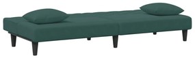 2 pcs conjunto de sofás com almofadas veludo verde-escuro