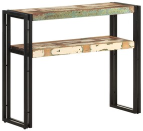 Mesa consola 90x30x75 cm madeira recuperada maciça