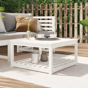 vidaXL Mesa de jardim 82,5x82,5x45 cm madeira de pinho maciça branco