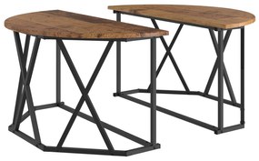 Mesa de Centro vidaXL Madeira Velha 80x80x42 cm em Madeira de Engenhar