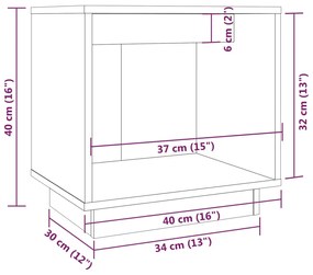 Mesa de cabeceira 40x30x40 cm pinho maciço castanho mel