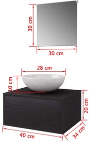 Móveis casa de banho 3 pçs  e conjunto de bacia preto
