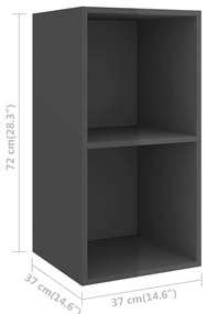Armários de parede TV 4 pcs derivados madeira cinza brilhante
