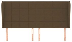 Cabeceira cama c/ abas tecido 183x23x118/128 cm castanho-escuro