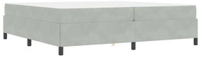 Estrutura da Cama Branco e Cinza Claro 200 x 200 cm Veludo