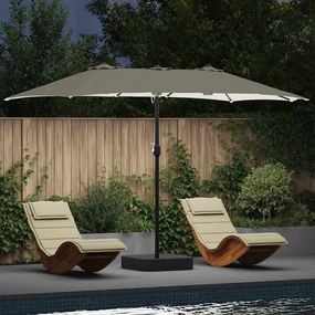 vidaXL Guarda-sol de Jardim Areia 385 x 209 x 244 cm tecido
