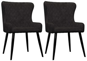 vidaXL Cadeiras de jantar 2 pcs veludo preto