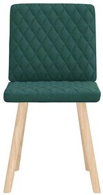 Cadeiras de jantar 2 pcs tecido verde-escuro