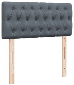 Cama box spring com colchão solteiro veludo cinzento-escuro