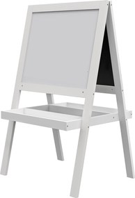 AIYAPLAY Cavalete quadro infantil 2 em 1 face quadro branco magnético e face quadro-negro a giz branco | Aosom Portugal